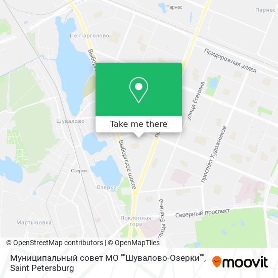 Муниципальный совет МО ""Шувалово-Озерки"" map