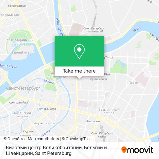 Визовый центр Великобритании, Бельгии и Швейцарии map