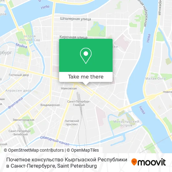 Почетное консульство Кыргызской Республики в Cанкт-Петербурге map