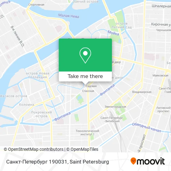 Санкт-Петербург 190031 map