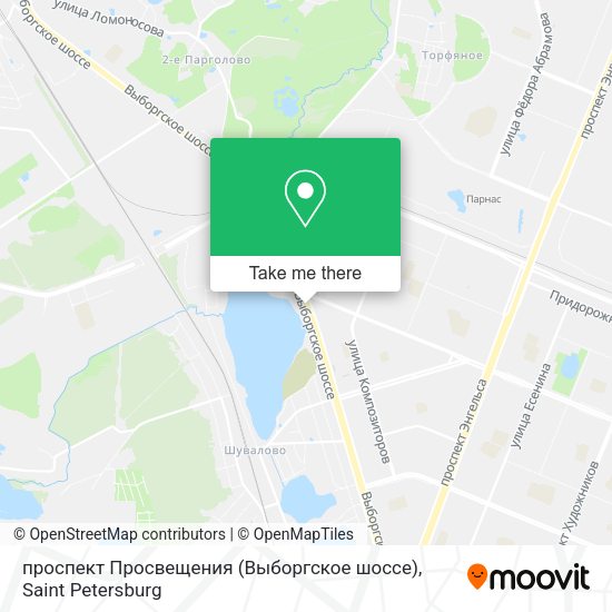 проспект Просвещения (Выборгское шоссе) map