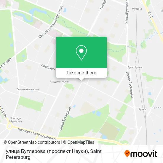 улица Бутлерова (проспект Науки) map