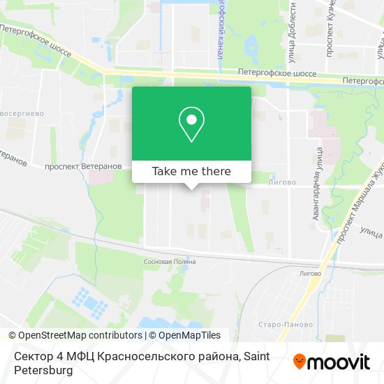 Сектор 4 МФЦ Красносельского района map