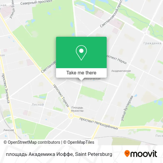площадь Академика Иоффе map