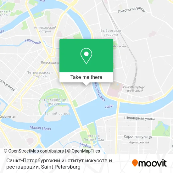 Санкт-Петербургский институт искусств и реставрации map