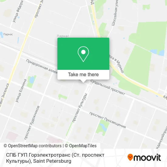 СПБ ГУП Горэлектротранс (Ст. проспект Культуры) map