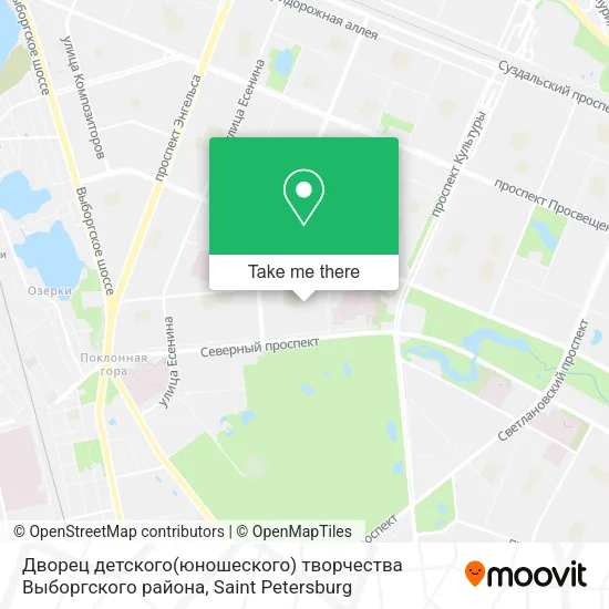 Дворец детского(юношеского) творчества Выборгского района map