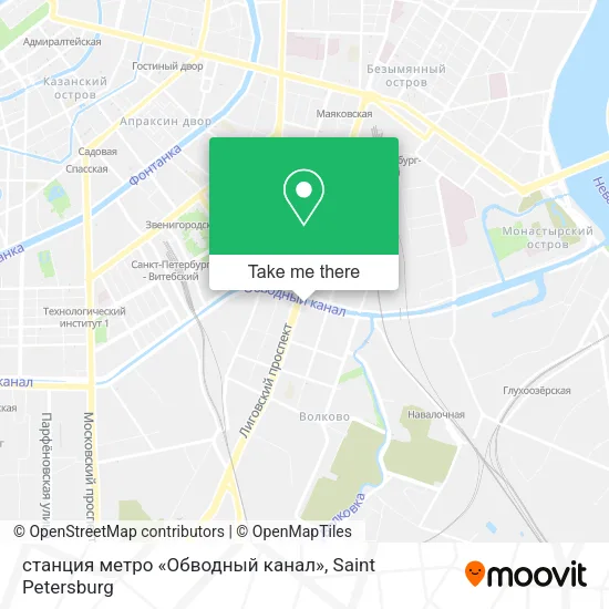 станция метро «Обводный канал» map