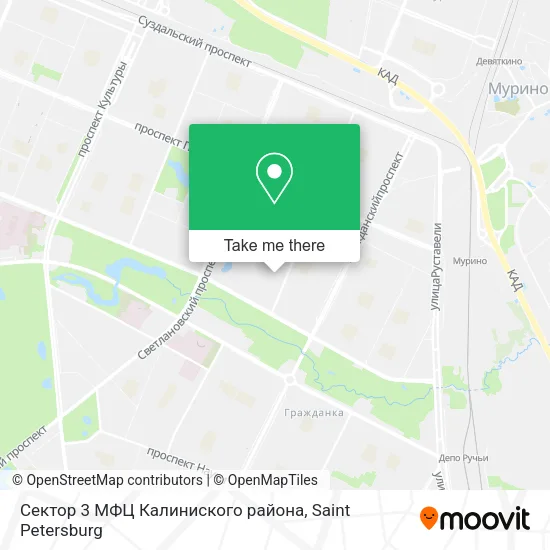 Сектор 3 МФЦ Калиниского района map