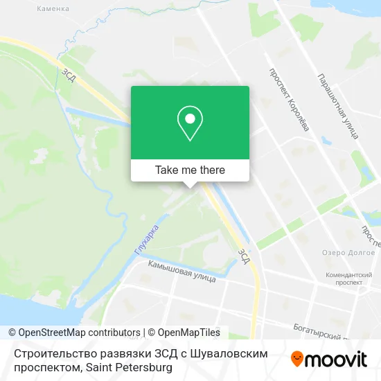 Строительство развязки ЗСД с Шуваловским проспектом map