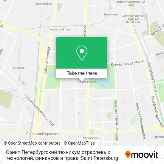 Санкт-Петербургский техникум отраслевых технологий, финансов и права map