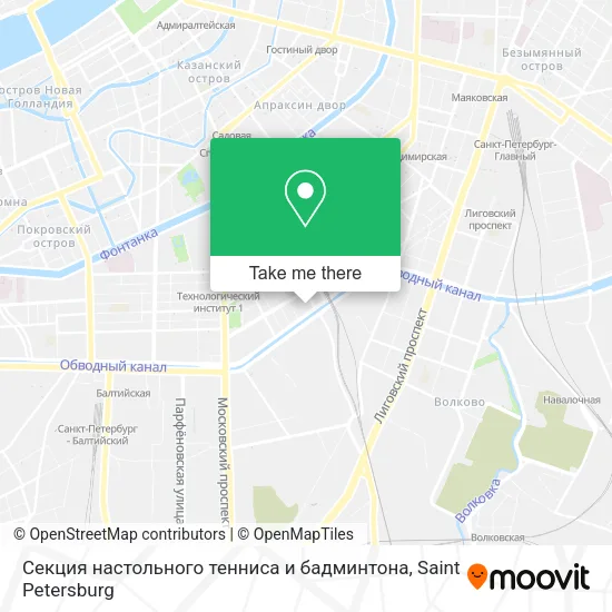 Секция настольного тенниса и бадминтона map