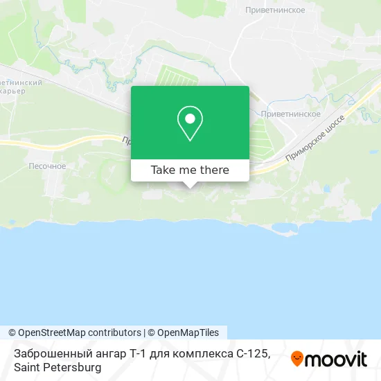 Заброшенный ангар Т-1 для комплекса С-125 map