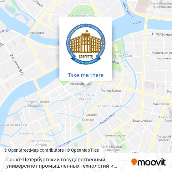 Санкт-Петербургский государственный университет промышленных технологий и дизайна map