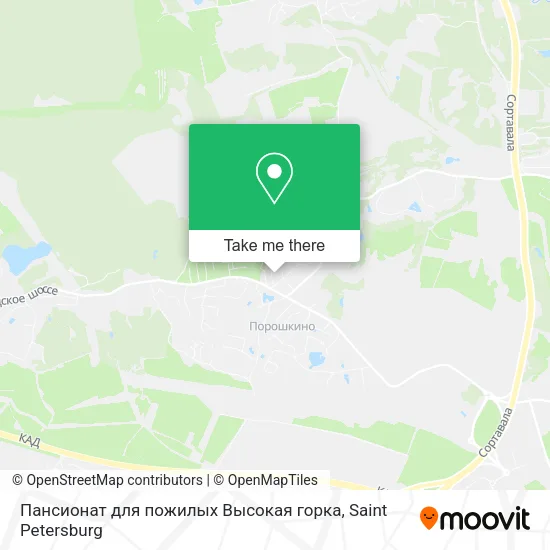 Пансионат для пожилых Высокая горка map