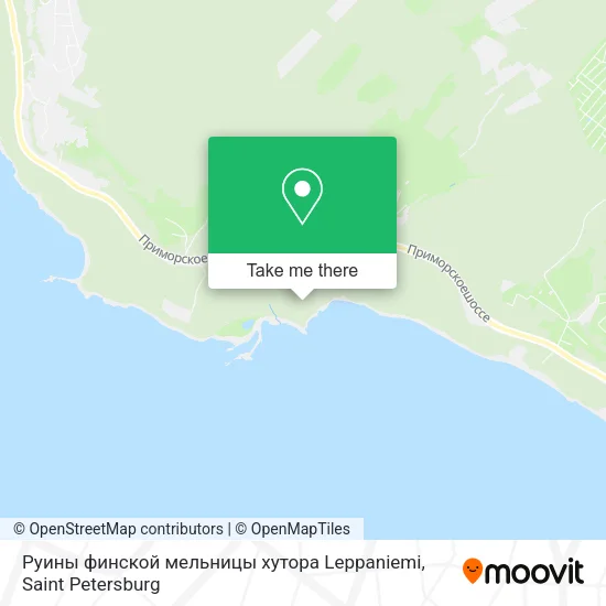 Руины финской мельницы хутора Leppaniemi map