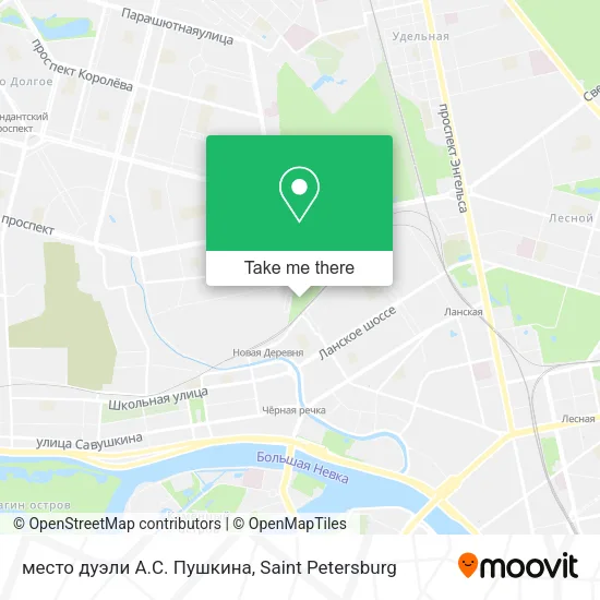 место дуэли А.С. Пушкина map
