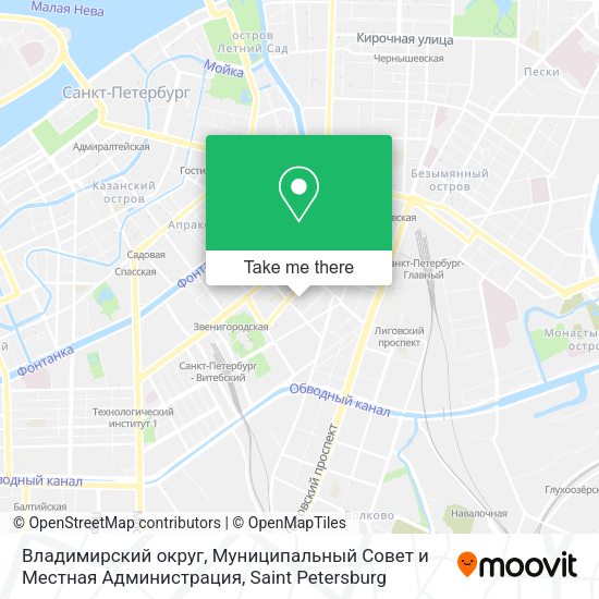 Владимирский округ, Муниципальный Совет и Местная Администрация map