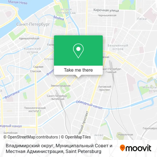 Владимирский округ, Муниципальный Совет и Местная Администрация map