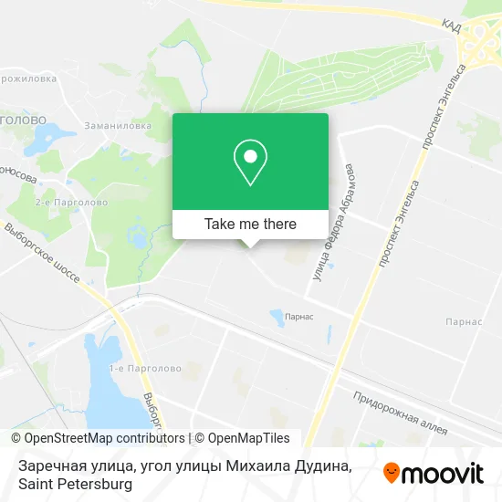 Заречная улица, угол улицы Михаила Дудина map