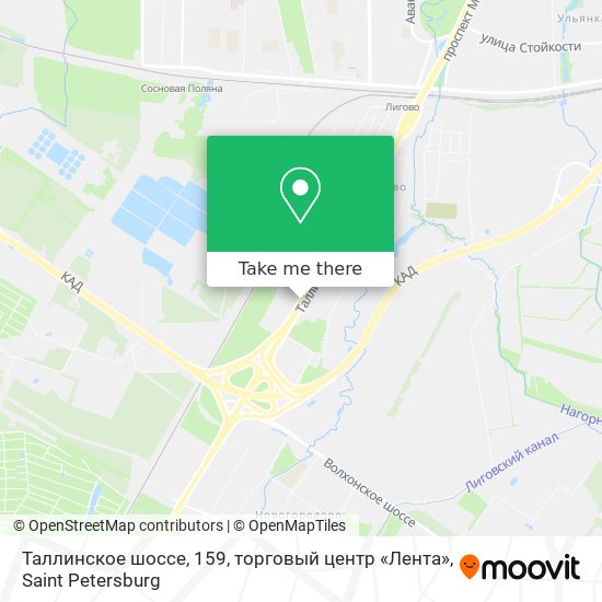 Таллинское шоссе, 159, торговый центр «Лента» map