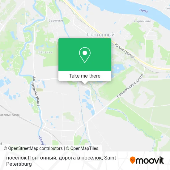 посёлок Понтонный, дорога в посёлок map
