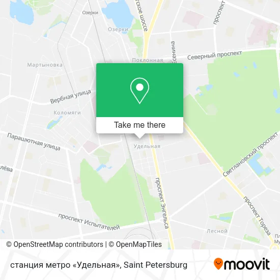 станция метро «Удельная» map