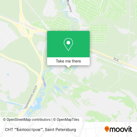 СНТ ""Белоостров"" map