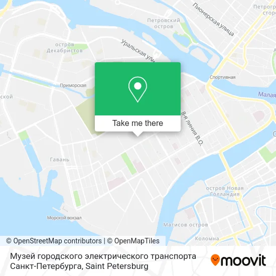 Музей городского электрического транспорта Санкт-Петербурга map