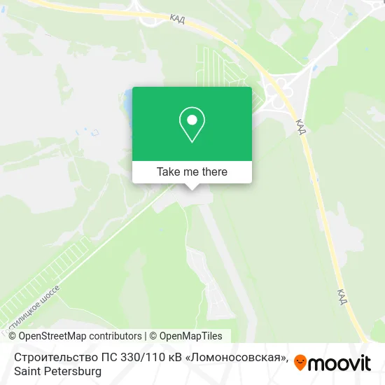 Cтроительство ПС 330 / 110 кВ «Ломоносовская» map