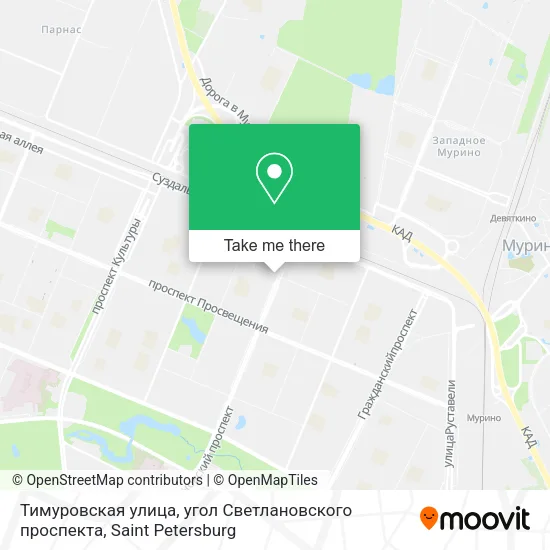 Тимуровская улица, угол Светлановского проспекта map