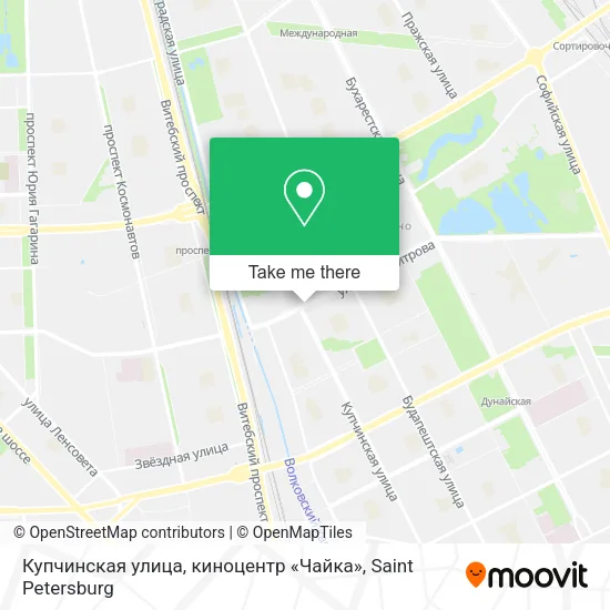 Купчинская улица, киноцентр «Чайка» map