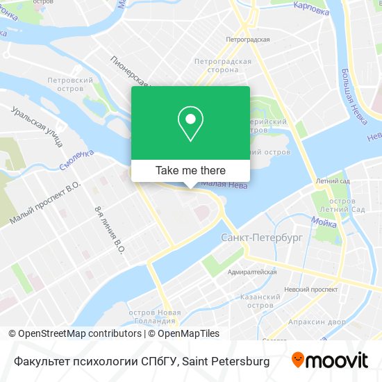 Факультет психологии СПбГУ map