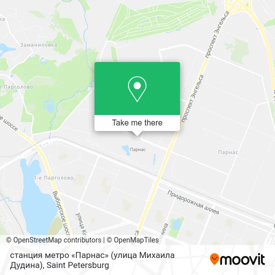 станция метро «Парнас» (улица Михаила Дудина) map