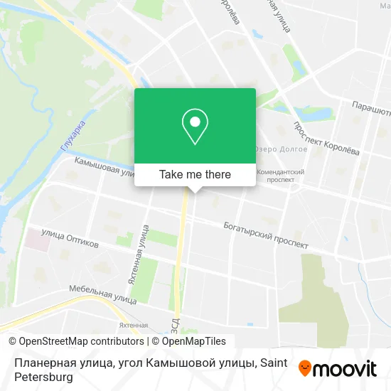 Планерная улица, угол Камышовой улицы map