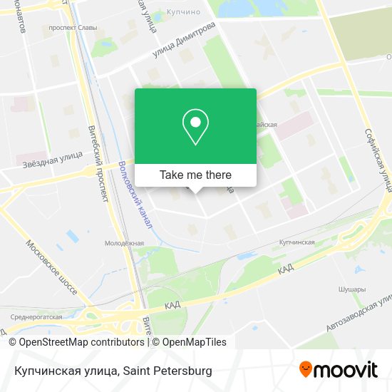 Купчинская улица map