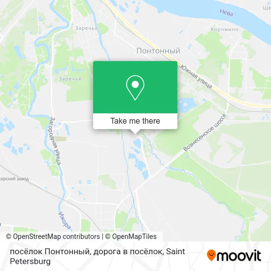 посёлок Понтонный, дорога в посёлок map