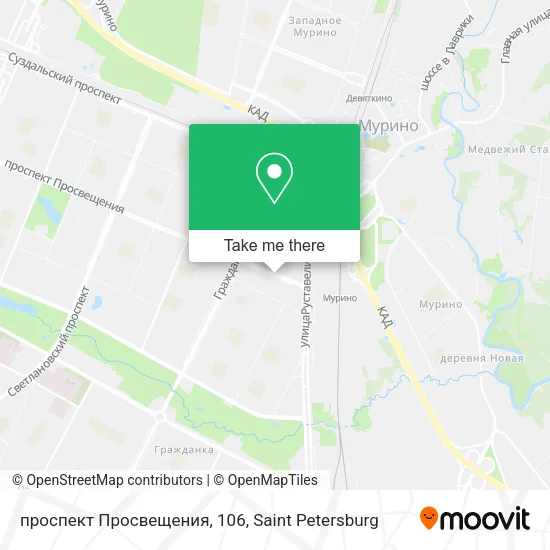 проспект Просвещения, 106 map