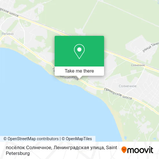 посёлок Солнечное, Ленинградская улица map