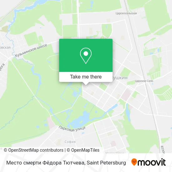 Место смерти Фёдора Тютчева map