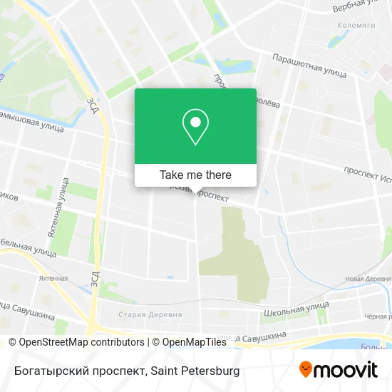 Богатырский проспект map
