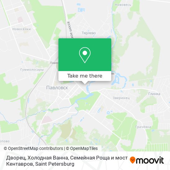 Дворец, Холодная Ванна, Семейная Роща и мост Кентавров map