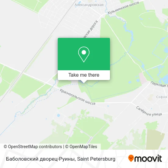 Баболовский дворец-Руины map