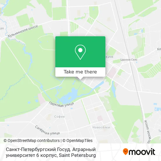 Санкт-Петербургский Госуд. Аграрный университет 6 корпус map
