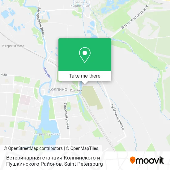 Ветеринарная станция Колпинского и Пушкинского Районов map