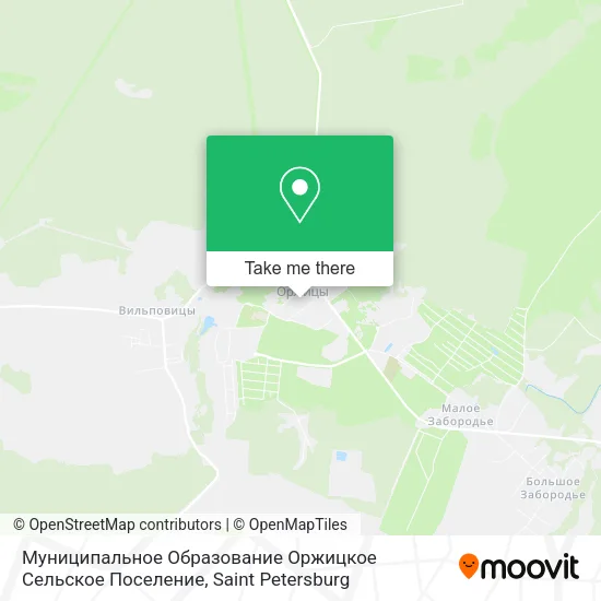 Муниципальное Образование Оржицкое Сельское Поселение map