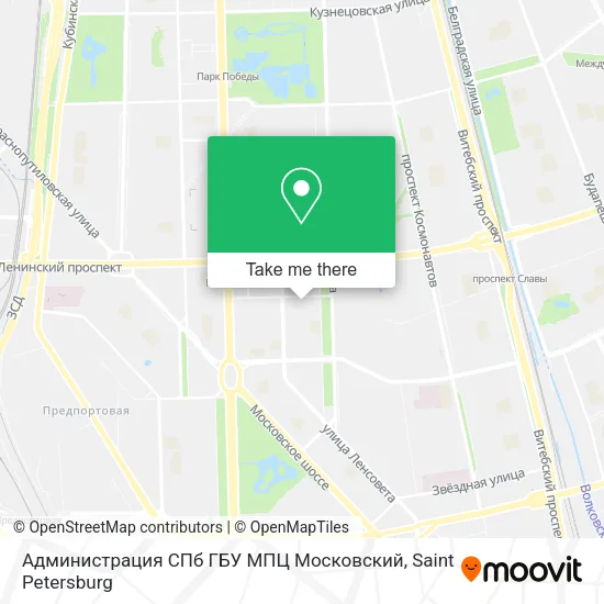 Администрация СПб ГБУ  МПЦ  Московский map