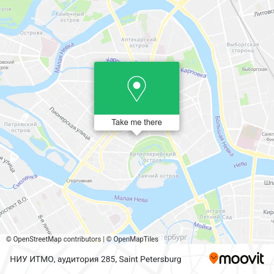 НИУ ИТМО, аудитория 285 map