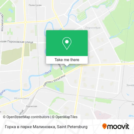 Горка в парке Малиновка map