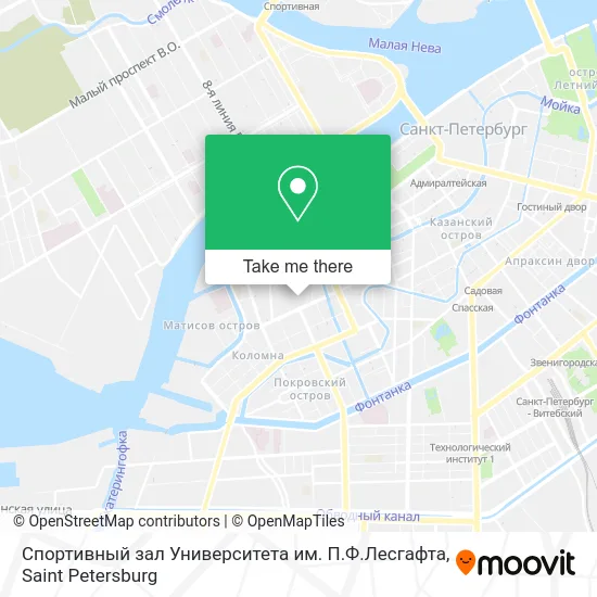 Спортивный зал Университета им. П.Ф.Лесгафта map